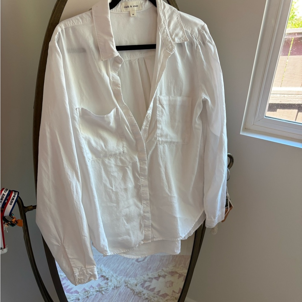 Cloth & Stone White Button Down Shirt